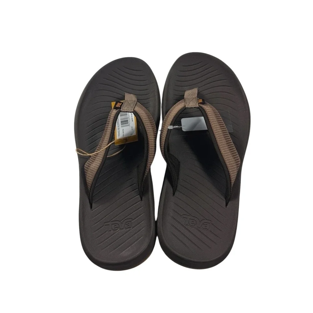 Teva Mens Hurricane Flip Sandals Archive Ladder Bison Brown 1169492 Size 7 NEW